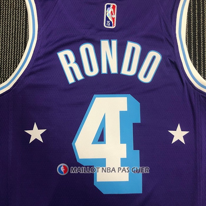Maillot Los Angeles Lakers Rajon Rondo NO 4 Ville Edition 2021-22 Volet